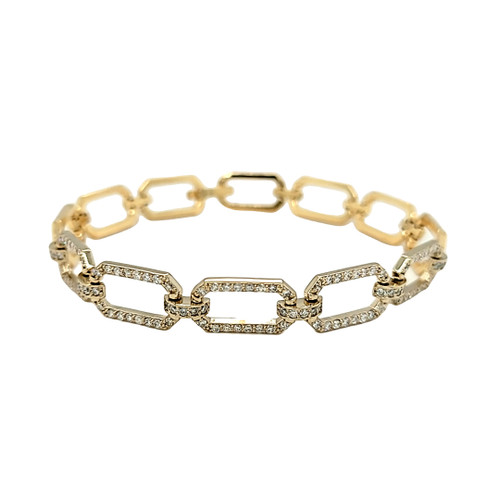 14K Yellow Gold Diamond Open Link Bracelet 21000860 | Shin Brothers*