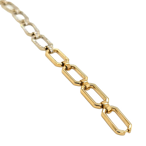 14K Yellow Gold Diamond Open Link Bracelet 21000860 | Shin Brothers*