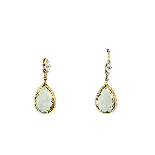 14K Yellow Gold Green Garnet Lever Back Earrings 42003318 | Shin Brothers* 14K Yellow Gold Green Garnet Lever Back Earrings 42003318 | Shin Brothers*