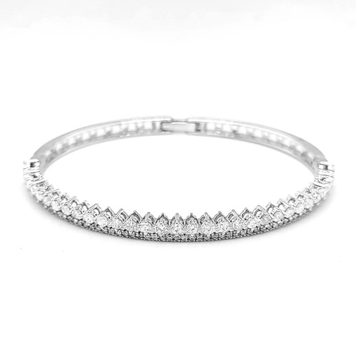 14K White Gold 2ctw Diamond Bangle 21000887 | Shin Brothers*