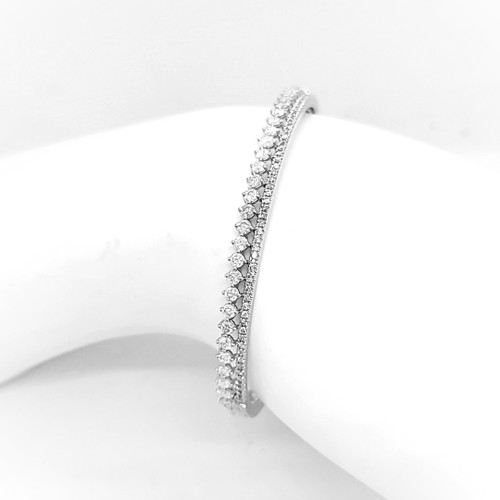 14K White Gold 2ctw Diamond Bangle 21000887 | Shin Brothers*