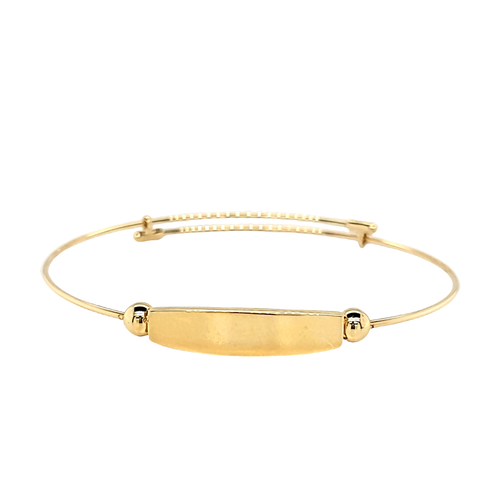 14K Yellow Gold Flexible Baby ID Bangle 23000217 | Shin Brothers*