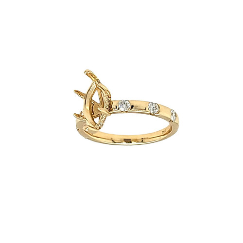 14K Yellow Gold Marquise Setting with Diamond Accents Ring 11007023 | Shin Brothers* 14K Yellow Gold Marquise Setting with Diamond Accents Ring 11007023 | Shin Brothers*