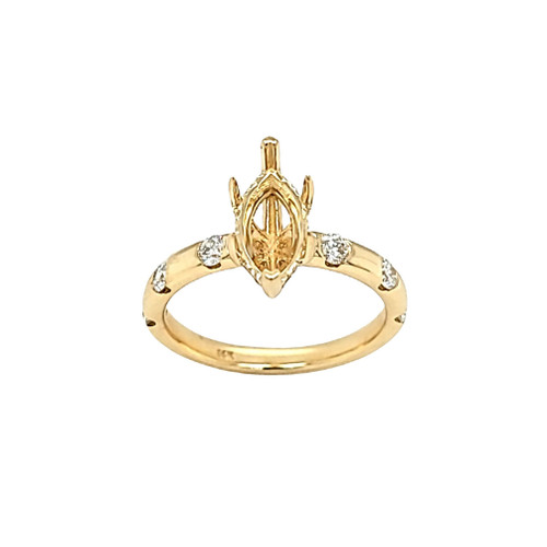 14K Yellow Gold Marquise Setting with Diamond Accents Ring 11007023 | Shin Brothers* 14K Yellow Gold Marquise Setting with Diamond Accents Ring 11007023 | Shin Brothers*