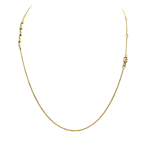 18K Yellow Gold Diamond Fancy Bar Necklace 31001200 | Shin Brothers* 18K Yellow Gold Diamond Fancy Bar Necklace 31001200 | Shin Brothers*
