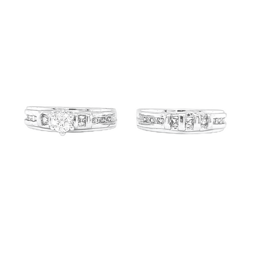 Sterling Silver CZ Bridal Set Of Two 81210417 | Shin Brothers* Sterling Silver CZ Bridal Set Of Two 81210417 | Shin Brothers*