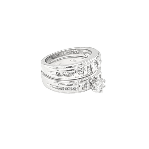 Sterling Silver CZ Bridal Set Of Two 81210417 | Shin Brothers* Sterling Silver CZ Bridal Set Of Two 81210417 | Shin Brothers*
