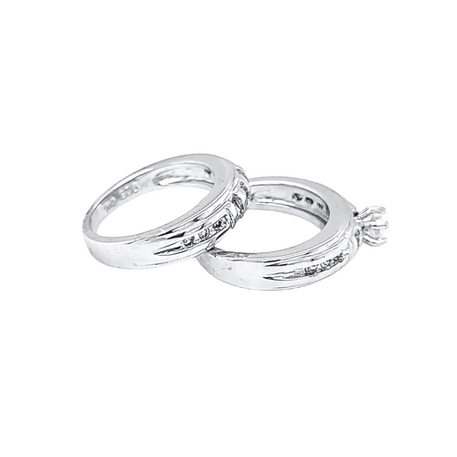 Sterling Silver CZ Bridal Set Of Two 81210417 | Shin Brothers* Sterling Silver CZ Bridal Set Of Two 81210417 | Shin Brothers*