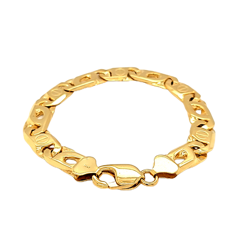 14K Yellow Gold Tiger Eye Link Bracelet 20002146 | Shin Brothers* 14K Yellow Gold Tiger Eye Link Bracelet 20002146 | Shin Brothers*