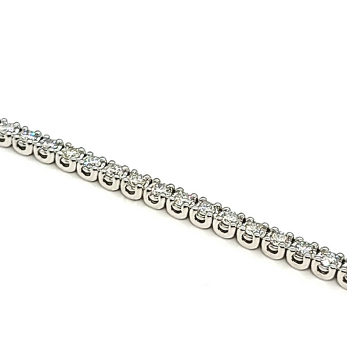 14K White Gold 7" Round 4-carat Diamond Tennis Bracelet | Shin Brothers* 14K White Gold 7" Round 4-carat Diamond Tennis Bracelet | Shin Brothers*
