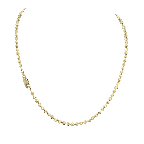 14K Yellow Gold 18" Solid Moon Cut Bead Chain 30004505 | Shin Brothers* 14K Yellow Gold 18" Solid Moon Cut Bead Chain 30004505 | Shin Brothers*