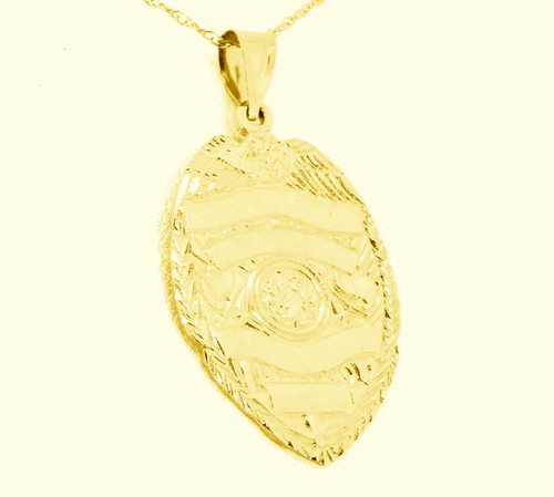 14K Yellow Gold Police Badge Charm (Customizable)  50001705  | Shin Brothers