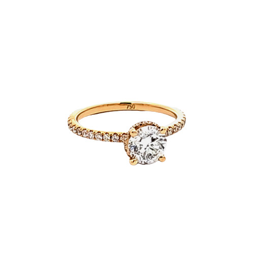 18K Yellow Gold 1.11ct Lab Diamond Engagement Ring | Shin Brothers Jewelers Inc. 18K Yellow Gold 1.11ct Lab Diamond Engagement Ring | Shin Brothers Jewelers Inc.