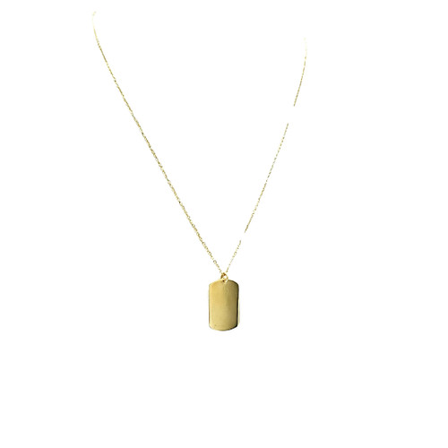 14K Yellow Gold 12x20mm Rectangular Dog Tag Charm 50004645 | Shin Brothers* 