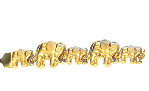 14K Yellow Gold Elephant Charms Bracelet 20001515 | Shin Brothers*