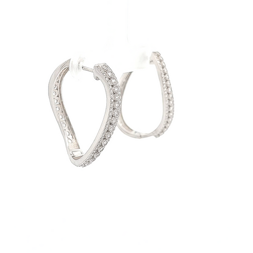 Sterling Silver Cubic Zirconia Wave Hoop Earrings 84011058| Shin Brothers** Sterling Silver Cubic Zirconia Wave Hoop Earrings 84011058| Shin Brothers**