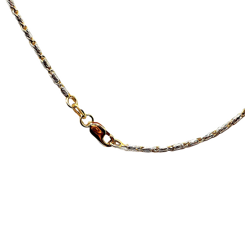 14K Two Tone Gold Bar Chain 30004717 | Shin Brothers** 14K Two Tone Gold Bar Chain 30004717 | Shin Brothers**