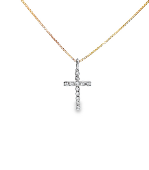14K White Gold Diamond Cross Pendant 51002247 | Shin Brothers**