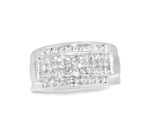 14K White Gold Invisible Set Diamond Band 11016653 | Shin Brothers*