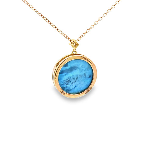 18K Dyed Mother of Pearl and Diamond Necklace 32000784 | Shin Brothers** 18K Dyed Mother of Pearl and Diamond Necklace 32000784 | Shin Brothers**
