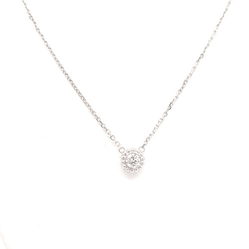 14K White Gold Mine Cut Diamond Necklace 31001298 | Shin Brothers*