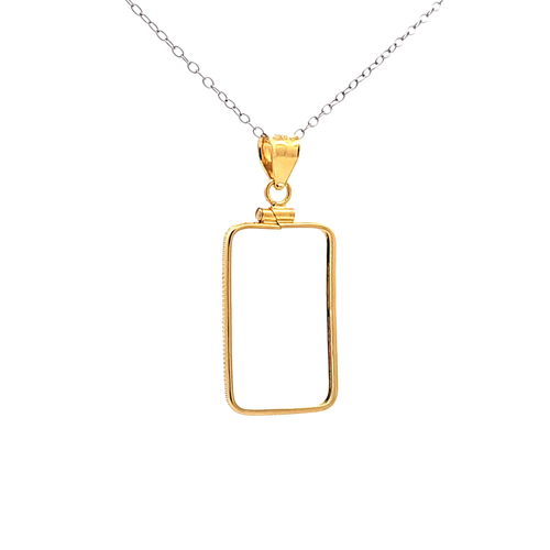 14K Yellow Gold Bar Holder Charm 50004332 | Shin Brothers**
