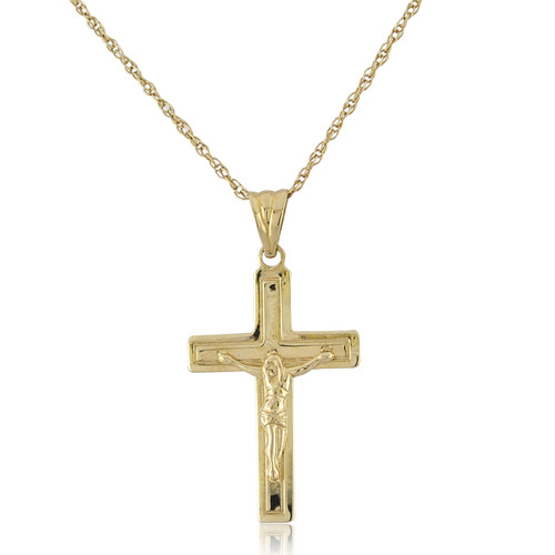 14K Two Tone Gold Crucifix Charm 50004179 | Shin Brothers**