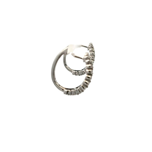 14K White Gold Sapphire/Diamond Huggie Earrings 42003568 | Shin Brothers** 14K White Gold Sapphire/Diamond Huggie Earrings 42003568 | Shin Brothers**