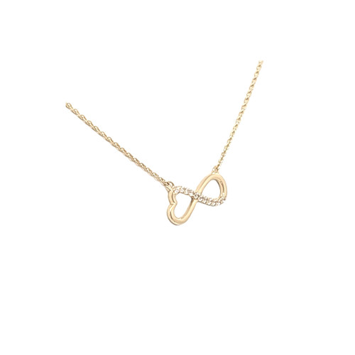 14K Yellow Gold CZ Infinity Heart Necklace 32000799 | Shin Brothers* 14K Yellow Gold CZ Infinity Heart Necklace 32000799 | Shin Brothers*