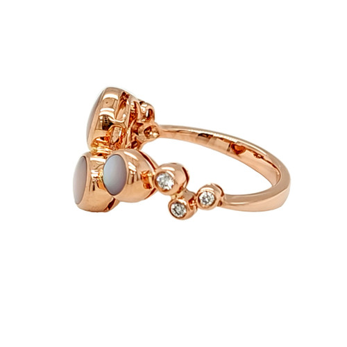 14K Rose Gold Mother of Pearl Diamond Ring | Shin Brothers Jewelers Inc. 14K Rose Gold Mother of Pearl Diamond Ring | Shin Brothers Jewelers Inc.