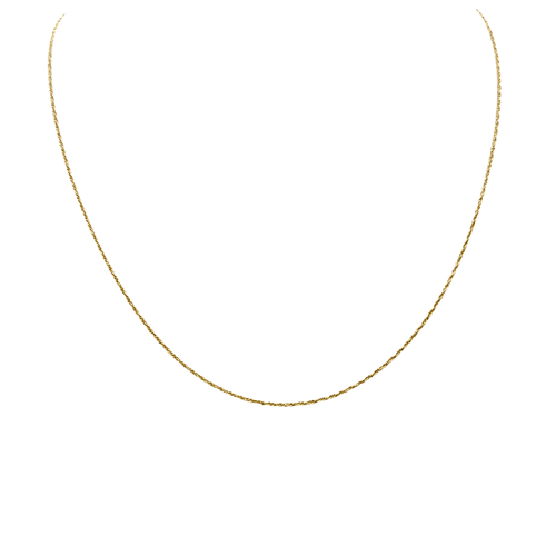 14K Yellow Gold 18" .9 mm Machine Rope Chain 30002190 | Shin Brothers**