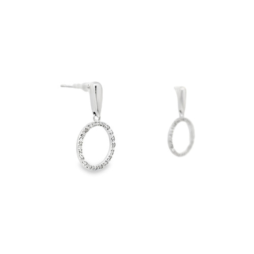14K White Gold Diamond Hanging Circle Earrings 41002860 | Shin Brothers** 14K White Gold Diamond Hanging Circle Earrings 41002860 | Shin Brothers**