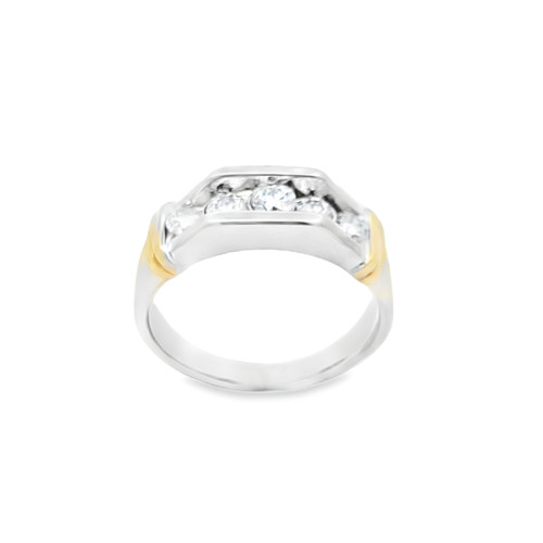 14K Two Tone Gold Diamond Band 11007385 | Shin Brothers**