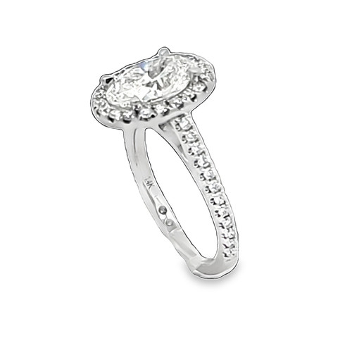 14K White Gold Lab-Grown Diamond Halo Engagement Ring | Shin Brothers Jewelers Inc. 14K White Gold Lab-Grown Diamond Halo Engagement Ring | Shin Brothers Jewelers Inc.