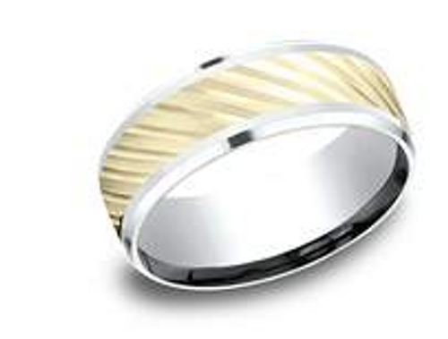 
 14K Yellow And White Gold Fancy Size 10 Wedding Band 10017881 | Shin Brothers**