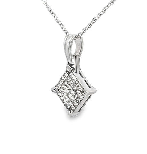18K White Gold Invisible Set Diamond Charm | Shin Brothers Jewelers Inc. 18K White Gold Invisible Set Diamond Charm | Shin Brothers Jewelers Inc.