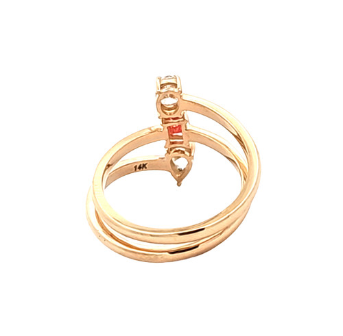 14K Yellow Gold Lab Grown Pink Diamond Bypass Ring | Shin Brothers Jewelers Inc.