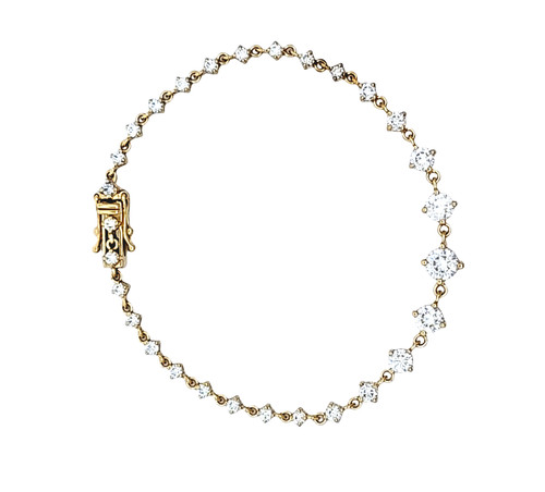 14K Yellow Gold Lab Grown Diamond Tennis Bracelet 21410001 | Shin Brothers 14K Yellow Gold Lab Grown Diamond Tennis Bracelet 21410001 | Shin Brothers