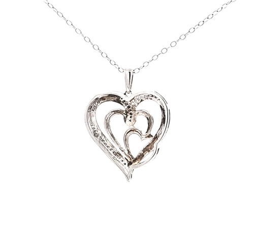 Sterling Silver Heart Diamond Pendant 81010966 | Shin Brothers Sterling Silver Heart Diamond Pendant 81010966 | Shin Brothers