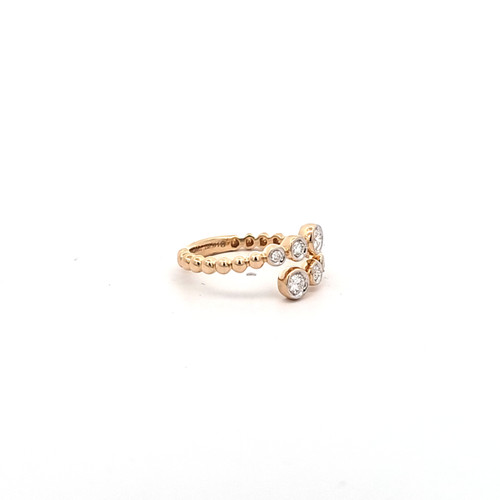 14k Yellow Gold Diamond Bypass Ring 11007458 | Shin Brothers 14k Yellow Gold Diamond Bypass Ring 11007458 | Shin Brothers