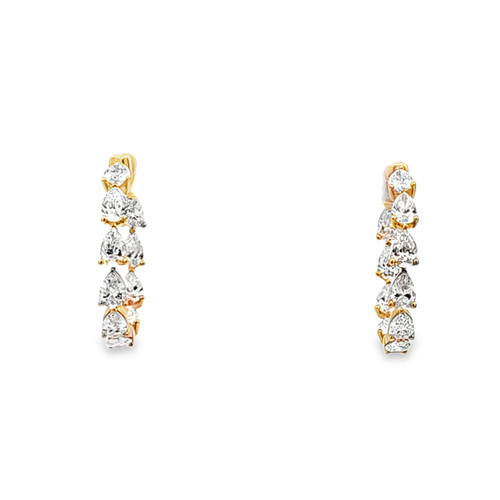 14k Yellow Gold Diamond Hooped Earring 41410021 | Shin Brothers