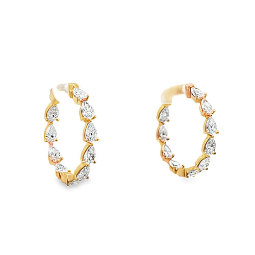14k Yellow Gold Diamond Hooped Earring 41410021 | Shin Brothers
