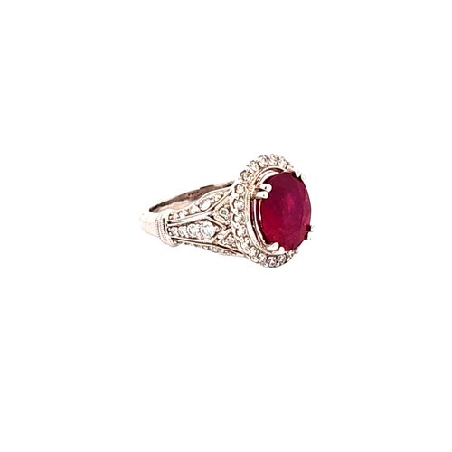 14K White Gold Ruby Diamond Ring 12003354 | Shin Brothers