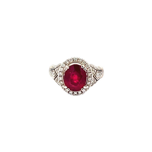 14K White Gold Ruby Diamond Ring 12003354 | Shin Brothers