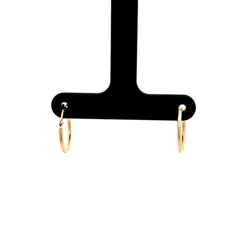 14K Yellow Gold Plain Hoop Earrings 40003411 | Shin Brothers 14K Yellow Gold Plain Hoop Earrings 40003411 | Shin Brothers