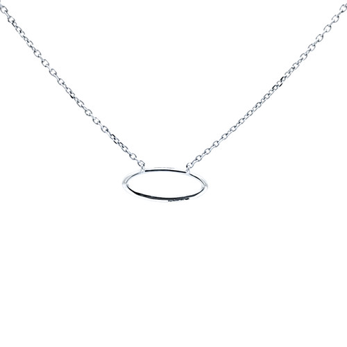 14K White Gold Lab Grown Diamond Oval Necklace | Shin Brothers Jewelers Inc.