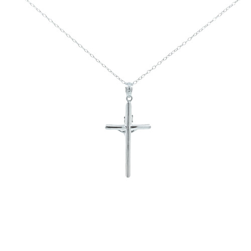 14K White Gold Cross Crucifix Charm 50004414 | Shin Brothers 14K White Gold Cross Crucifix Charm 50004414 | Shin Brothers