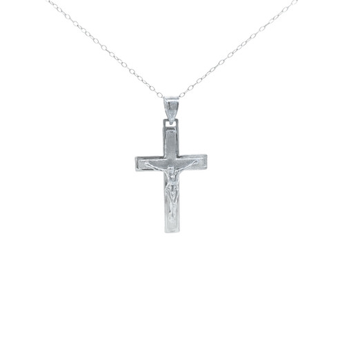 14K White Gold Cross Crucifix Charm 50004415 | Shin Brothers