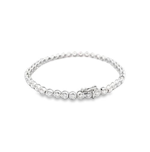 14K White Gold 3.48ctw Lab Grown Diamond Tennis Bracelet | Shin Brothers Jewelers Inc.