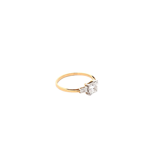 14K Yellow Gold Princess Lab Diamond Engagement Ring | Shin Brothers Jewelers Inc.